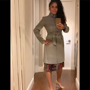😍Zara Wool Coat, Taupe/Gray w/Belt & Snap Buttons